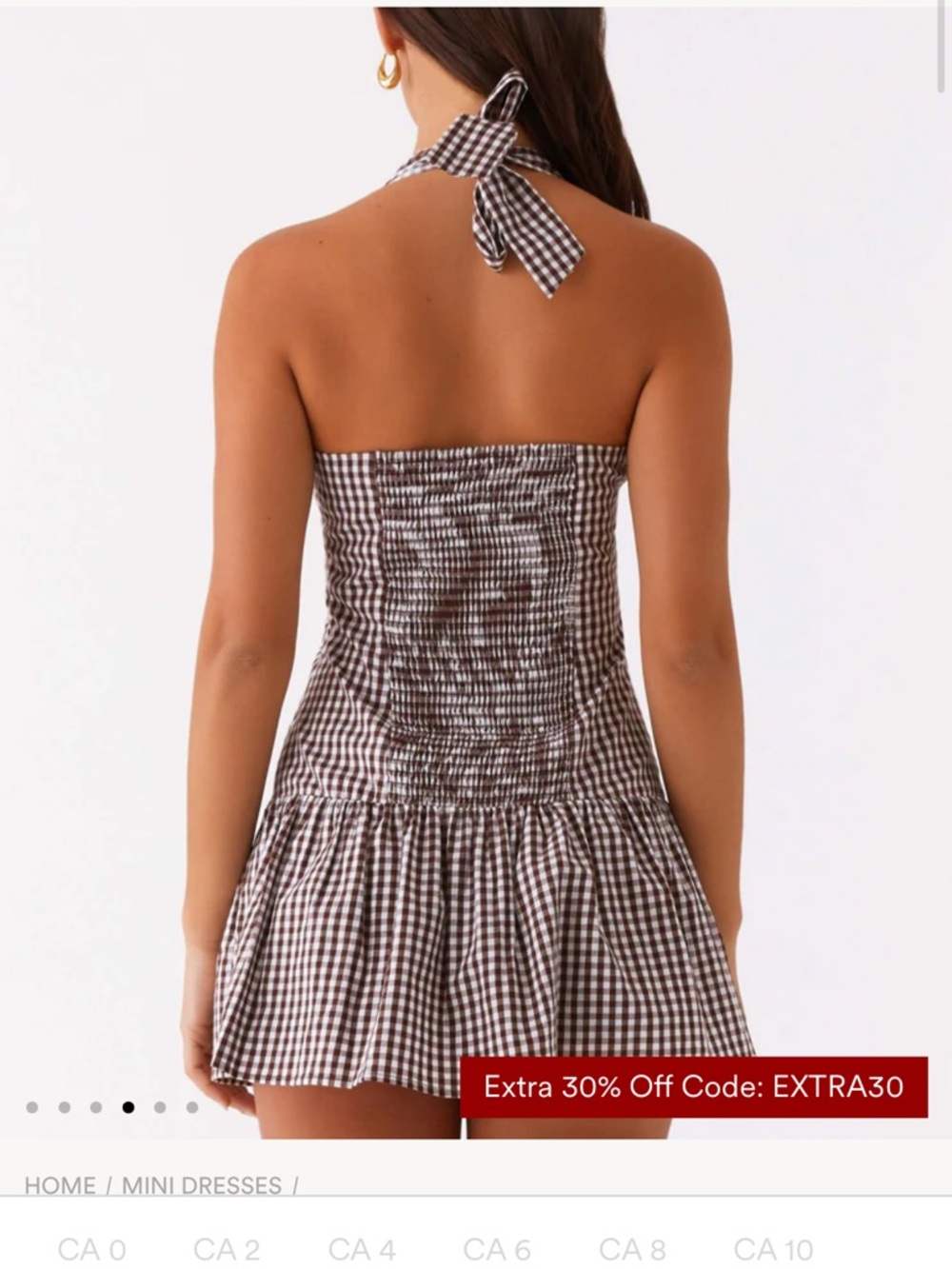 Peppermayo Black & White Gingham Halter Mini Dress - Picture 4 of 6